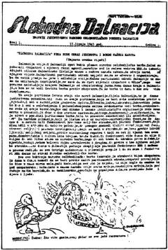 Naslovnica prvog broja Slobodne Dalmacije