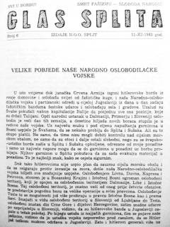 Naslovnica Glasa Splita br. 6