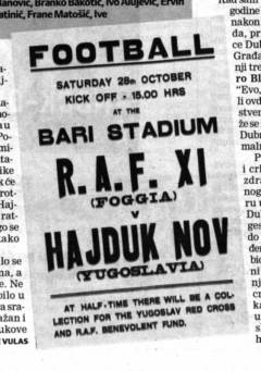 protiv reprezentacija britanske vojske i avijacije